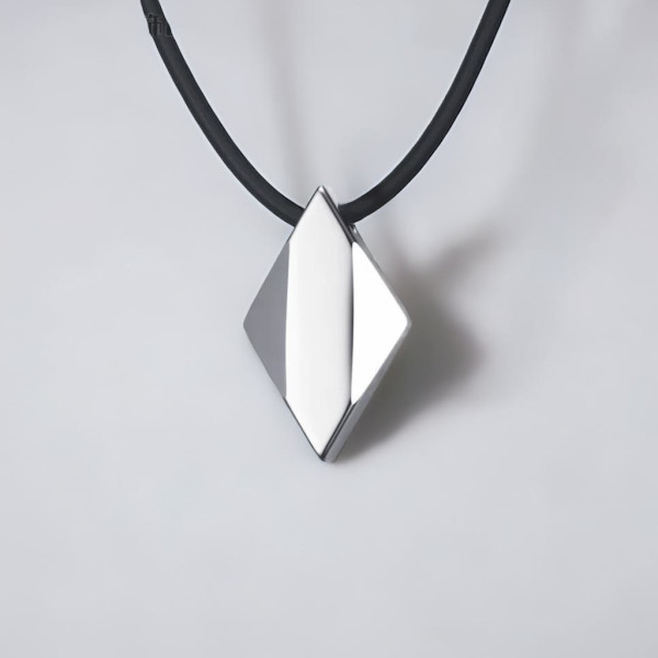 Men's High Polished Tungsten Lozenge Pendant