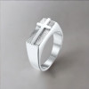 Bague chevaliere acier croix à graver
