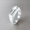 Bague chevaliere acier croix à graver