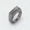 Bague chevaliere acier croix à graver