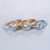 bague solitaire acier plaque or zirconium gravure personnalisable