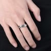 Bague anneau tournant antistress acier facetté