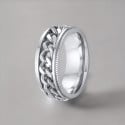 M Bague homme acier chaine tournant anti stress personnalisable