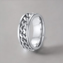 M Bague homme acier chaine tournant anti stress personnalisable