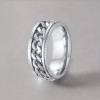 Bague homme acier chaine tournant anti stress personnalisable
