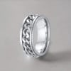 Bague homme acier chaine tournant anti stress personnalisable