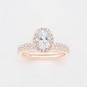 Women's engagement ring double silver ring zirconium oval 3 colors