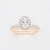 Damesverlovingsring dubbele zirkonium ovale zilveren ring 3 kleuren