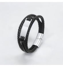 Bracciale barbazzale in pelle da uomo personalizzato