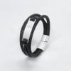 Bracelet personnalise gourmette homme cuir