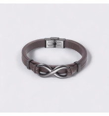 Bracelet homme cuir noir Infini