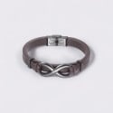 Schwarzes Lederarmband für Herren Infini