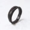 Bracciale da uomo in pelle intrecciata multinastro con chiusura in acciaio