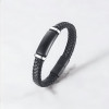Bracelet personnalise cuir tresse homme gourmette acier