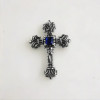 Men's Sterling Silver Celtic Cross Zirconia Inlay Pendant