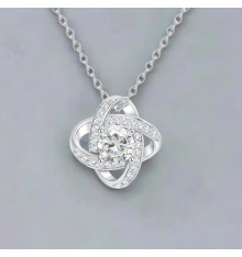 Ketting van 925 sterling zilver met knoop- en zirkonia-bolhanger