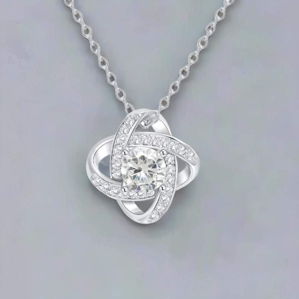 Anhänger mit Knotenkugel aus silbernem Zirkonium