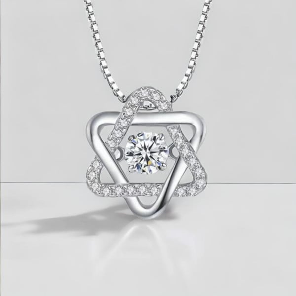AFFY Dancing Star Of David Pendant Necklace - 14K Gold Over Sterling Silver, White Cubic Zirconia