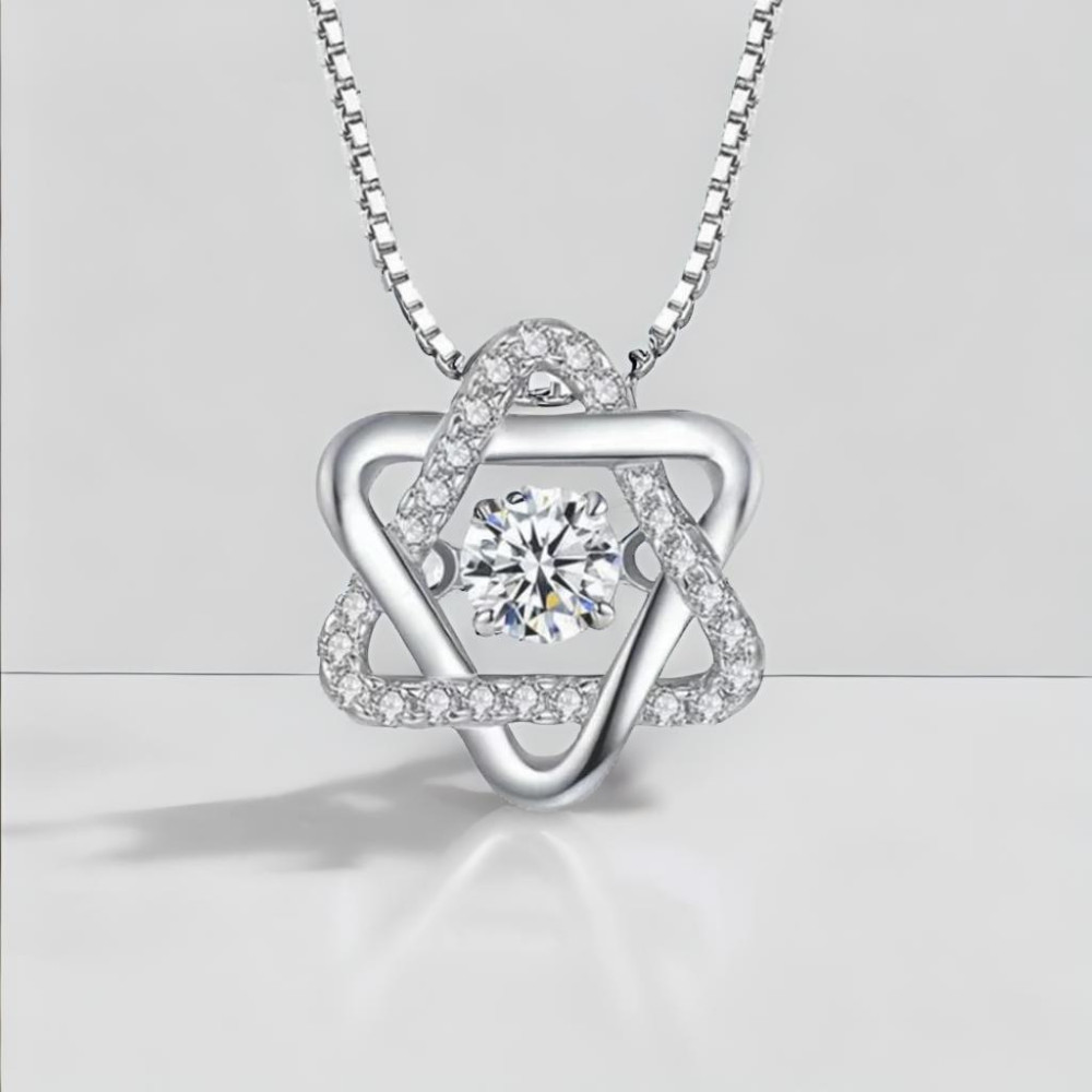 Ciondolo in argento con zirconio stella di David