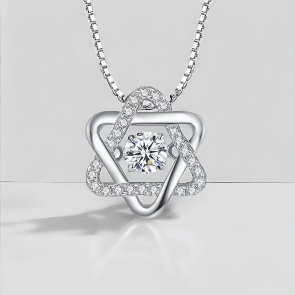Pendentif argent zirconium etoile de david