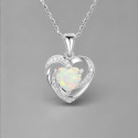 Ciondolo a catena in argento con cuore di zirconio opale