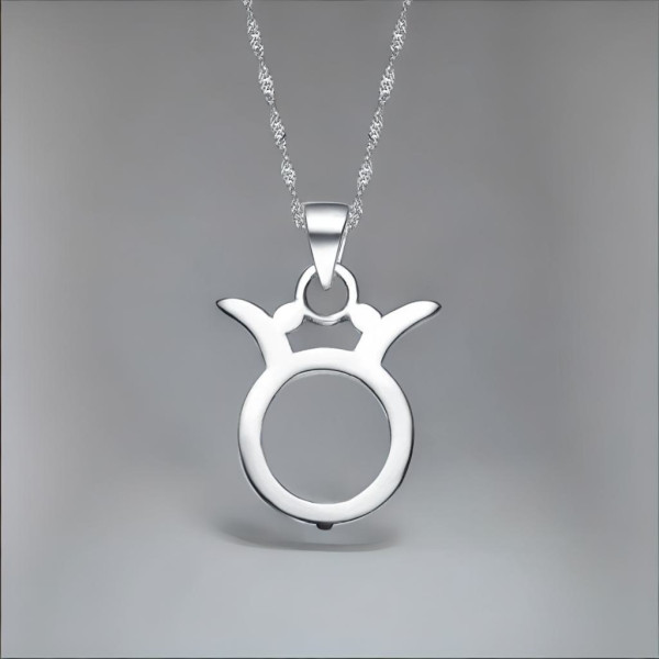Collana da uomo in argento con ciondolo zodiacale Toro