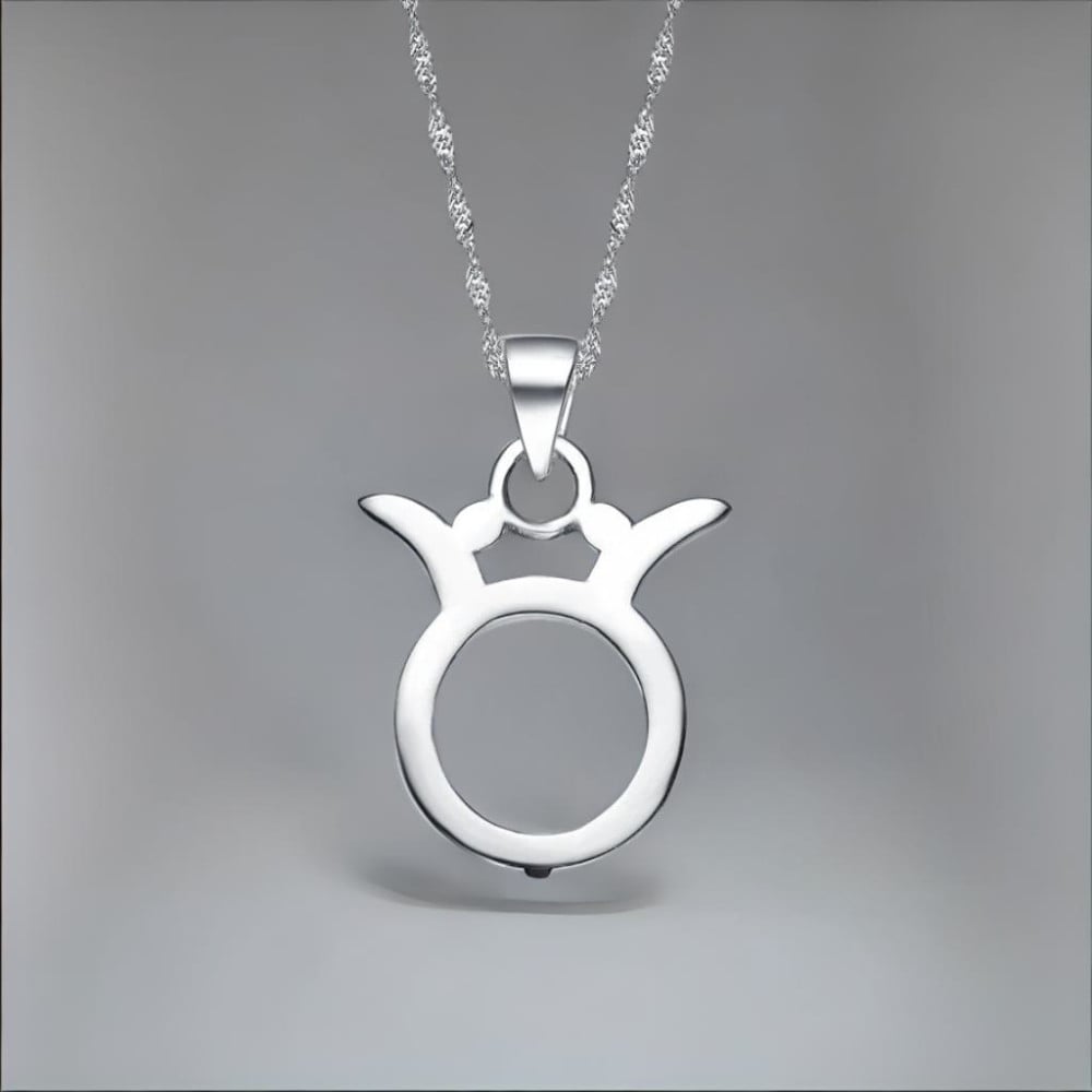 Pendentif homme Collier argent zodiaque Taureau