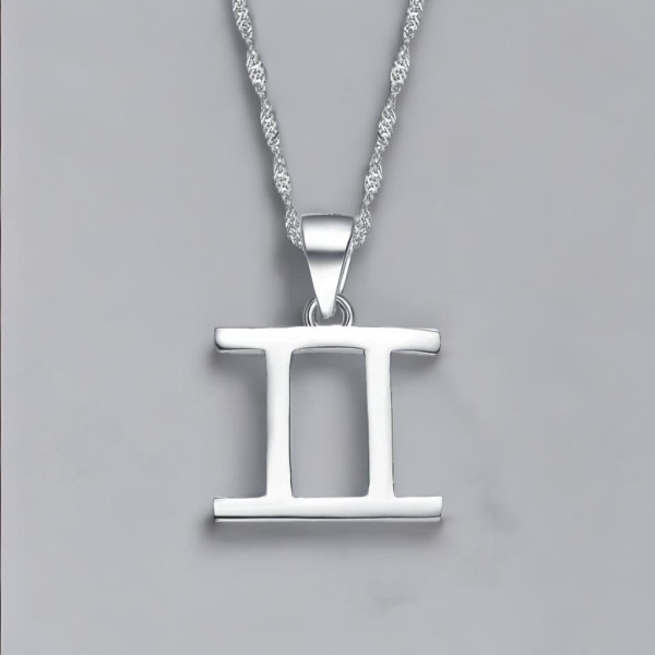 Ciondolo da uomo Collana zodiacale in argento Gemelli