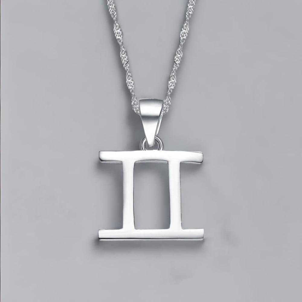 Ciondolo da uomo Collana zodiacale in argento Gemelli