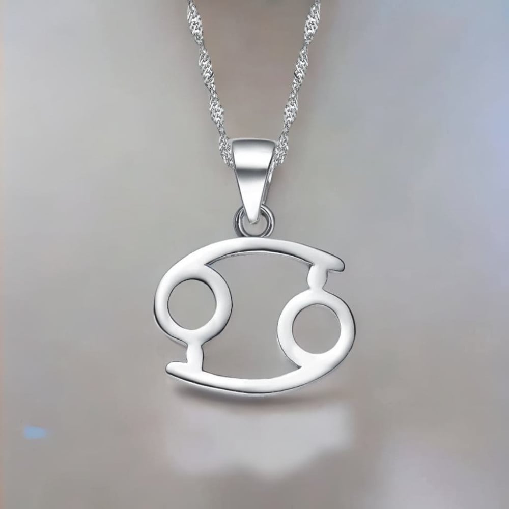 Herenketting met sterrenbeeld Kreeft en zilveren hanger