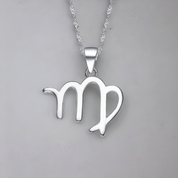 Collana da uomo in argento con zodiaco Vergine