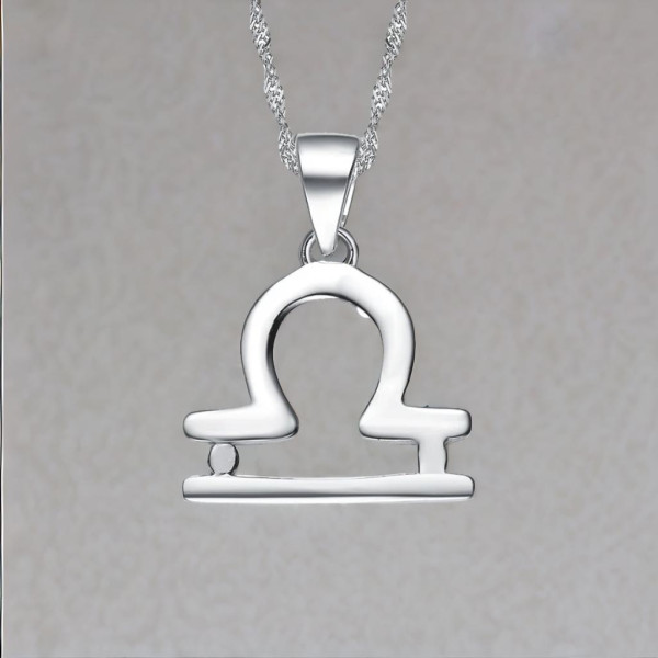 Collana da uomo in argento zodiaco Bilancia con ciondolo