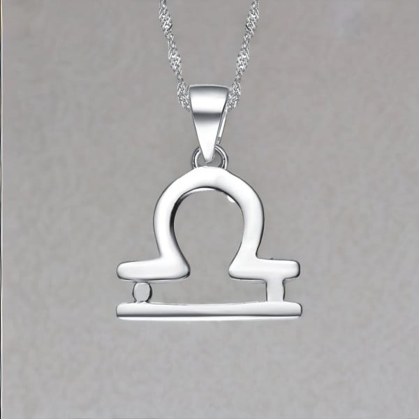 Pendentif homme Collier argent zodiaque Balance