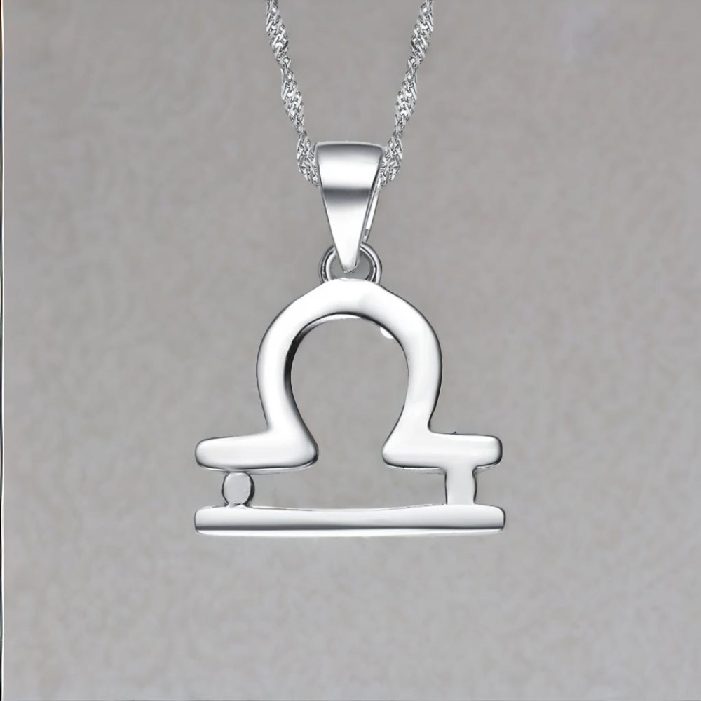 Collana da uomo in argento zodiaco Bilancia con ciondolo