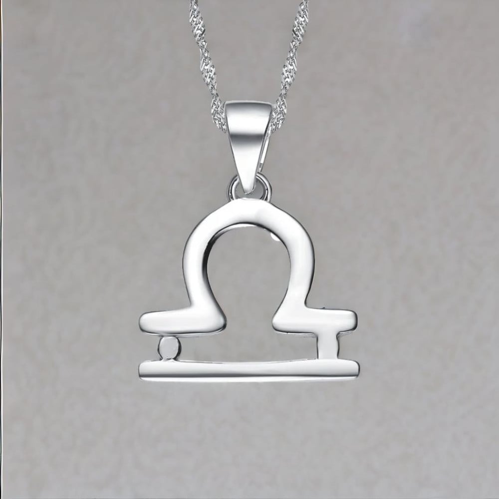 Herenketting met sterrenbeeld Weegschaal en zilveren hanger