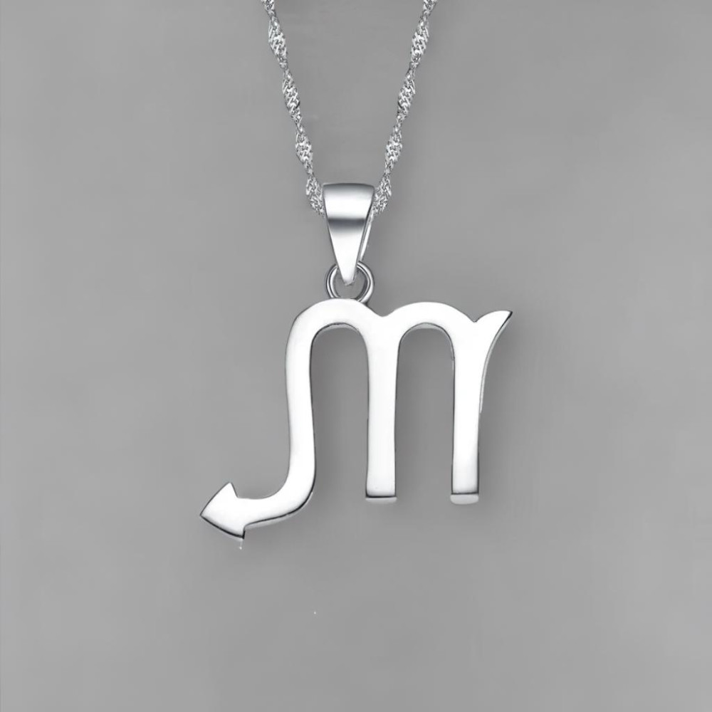 Sterling Silver Scorpio zodiac pendant necklace