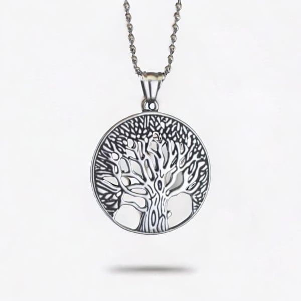 Pendentif argent 925 rond arbre de vie medaillon celtique