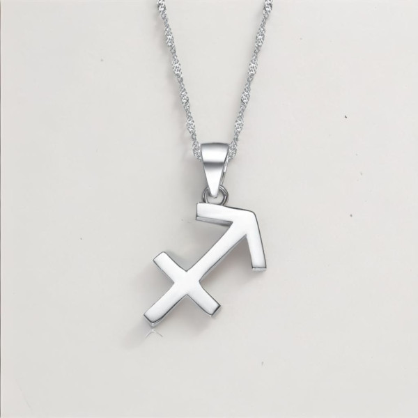 Collana da uomo in argento con ciondolo zodiacale Sagittario