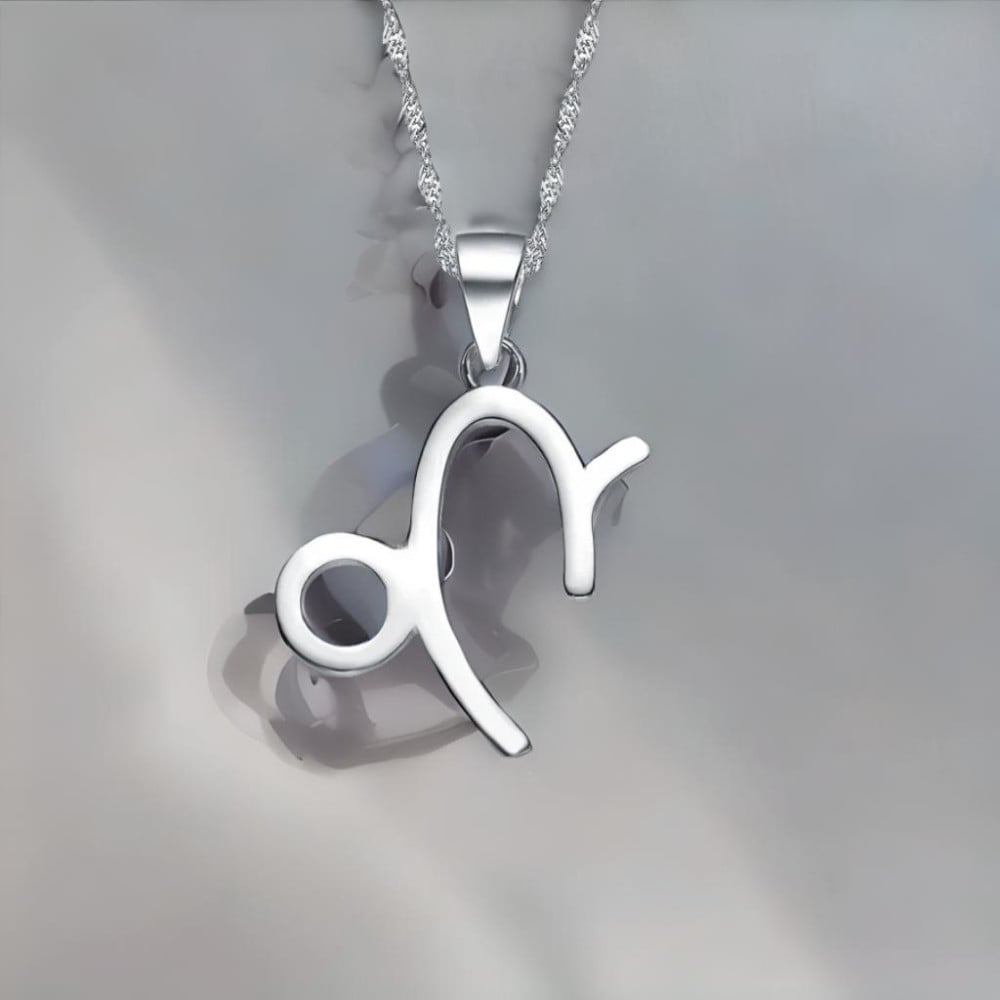 Collana da uomo in argento con zodiaco Capricorno