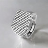 Bague argent ouvert chevaliere homme carrée