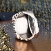 Bague argent ouvert chevaliere homme carrée