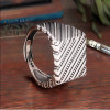 Bague argent ouvert chevaliere homme carrée