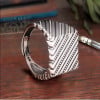 Bague argent ouvert chevaliere homme carrée