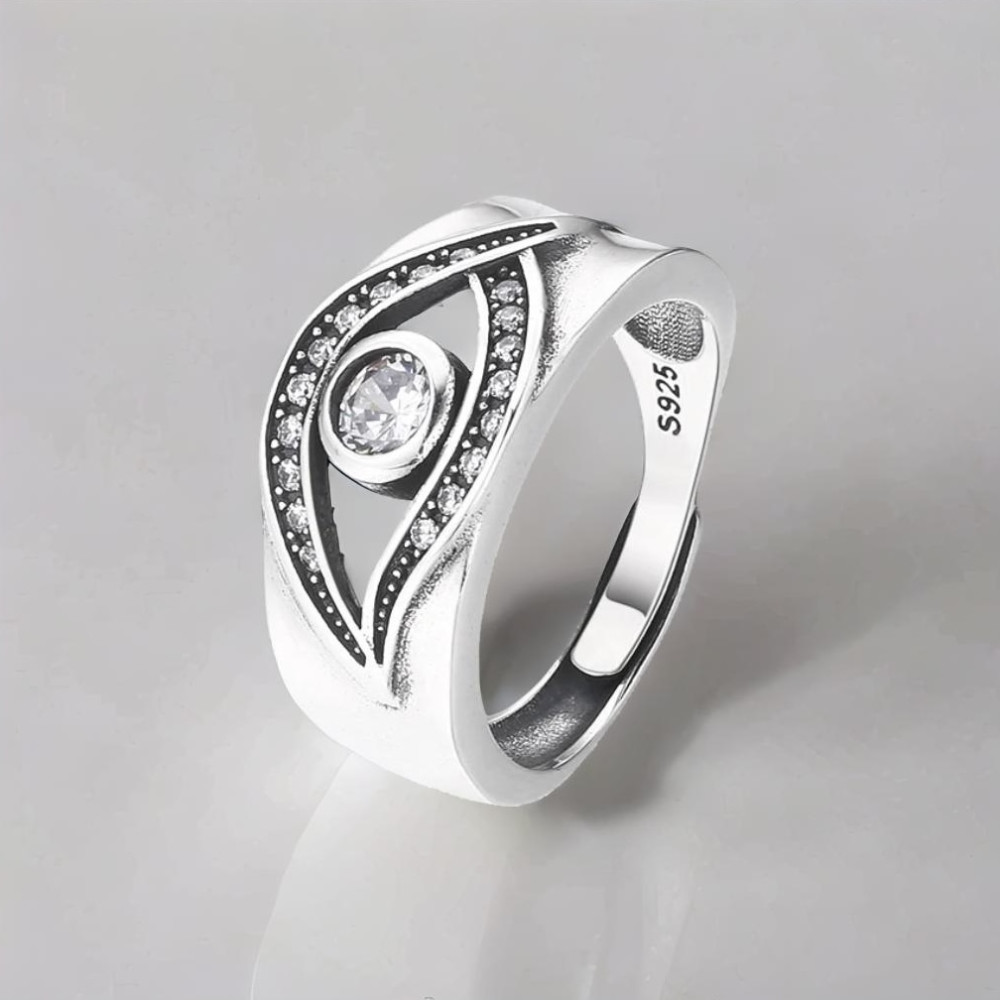 Bague argent ouverte oeil de dieu zirconium