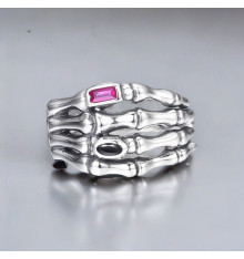 Anello da mano scheletrato in argento