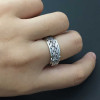 Bague argent anneau tournant celtique anti-stress