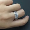 Bague argent anneau tournant celtique anti-stress