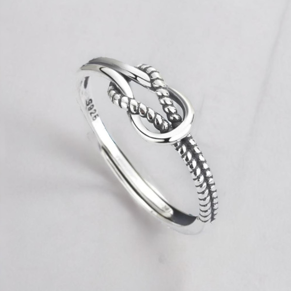 Maman Je t'aime - Bague Nœud en Argent 925 – Rayon d'Amour