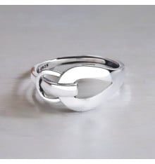 Anello aperto con nodo marinaio in argento
