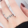 Bague argent homme chaine tresse ouvert